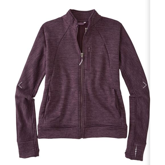 Title Nine Crash Polartec Bomber Jacket Sz L Purple Pockets Thumbholes Athletic - Picture 3 of 15